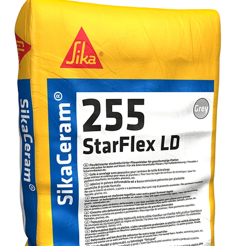 SikaCeram®-255 StarFlex LD — Low-dust deformable C2TE S1 tile adhesive