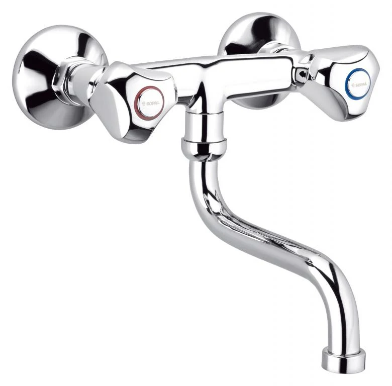 Two-handle kitchen sink mixer wall-mounted Tozeur — SOPAL 0456A04