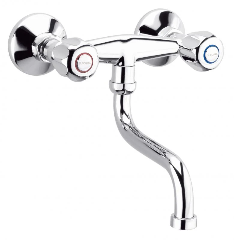 Two-handle kitchen sink mixer wall-mounted Salakta — SOPAL 04C1A04