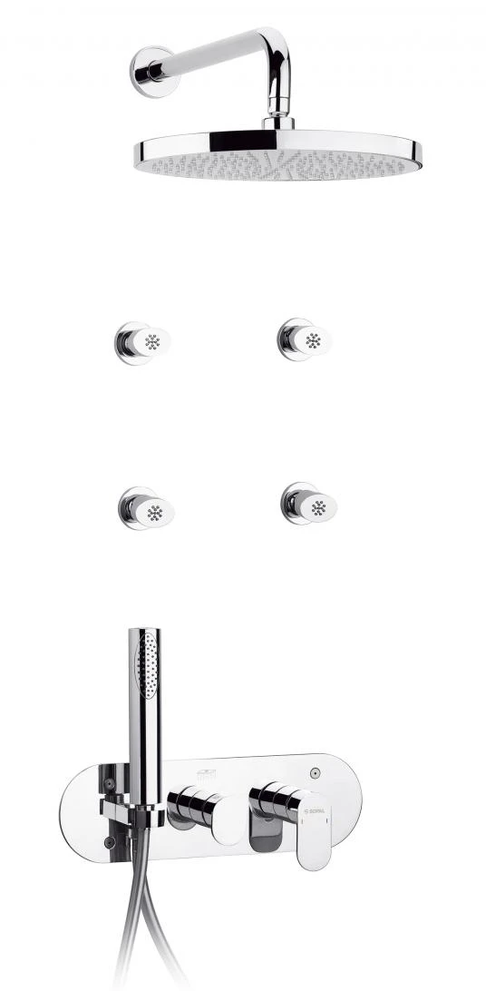 Shower mixer kit concealed with diverter hydromassage Sfax — SOPAL 06CUA04