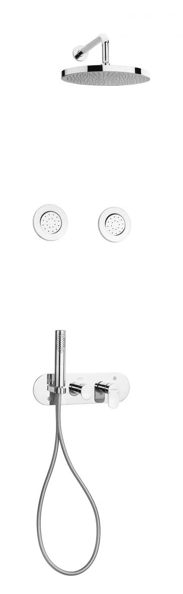 Shower mixer kit concealed hydromassage Sfax with 2 cylindrical body jets — SOPAL 06DTA04