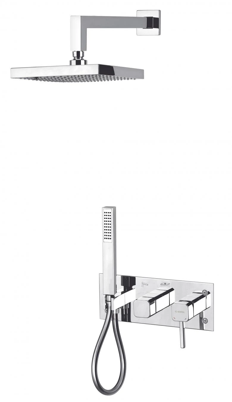 Kit mitigeur de douche encastré avec inverseur Zarzis — SOPAL 06BLA04