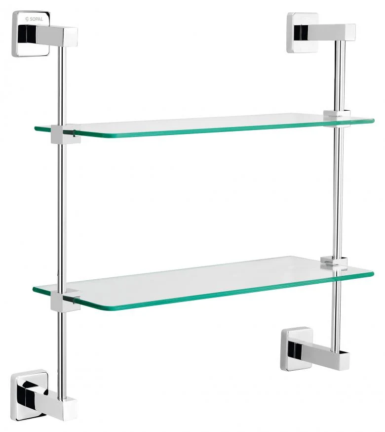 Tablette double en verre Ward SOPAL