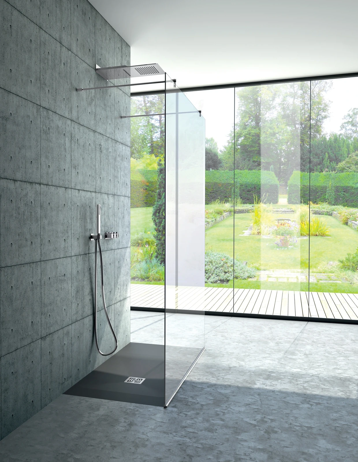 Shower enclosure Niagara fixed screen (with support arm) — SOPAL