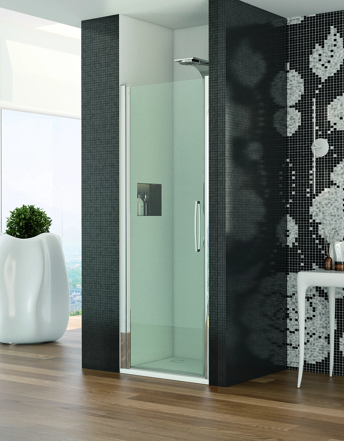 Shower enclosure Rio recess one hinged door — SOPAL