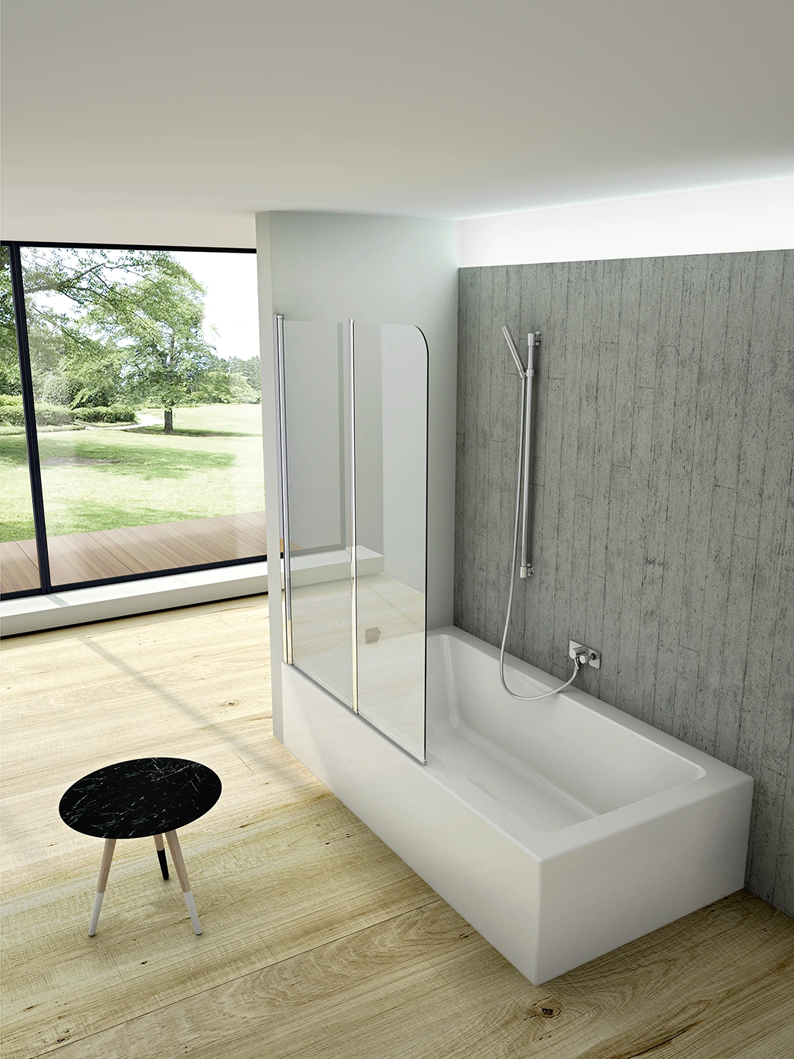 Shower enclosure Rio bath screen one folding door — SOPAL