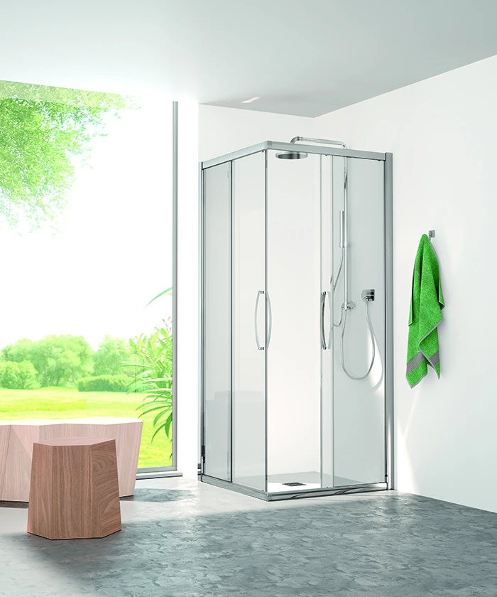 Shower enclosure Tana corner two sliding doors + two fixed panels — SOPAL