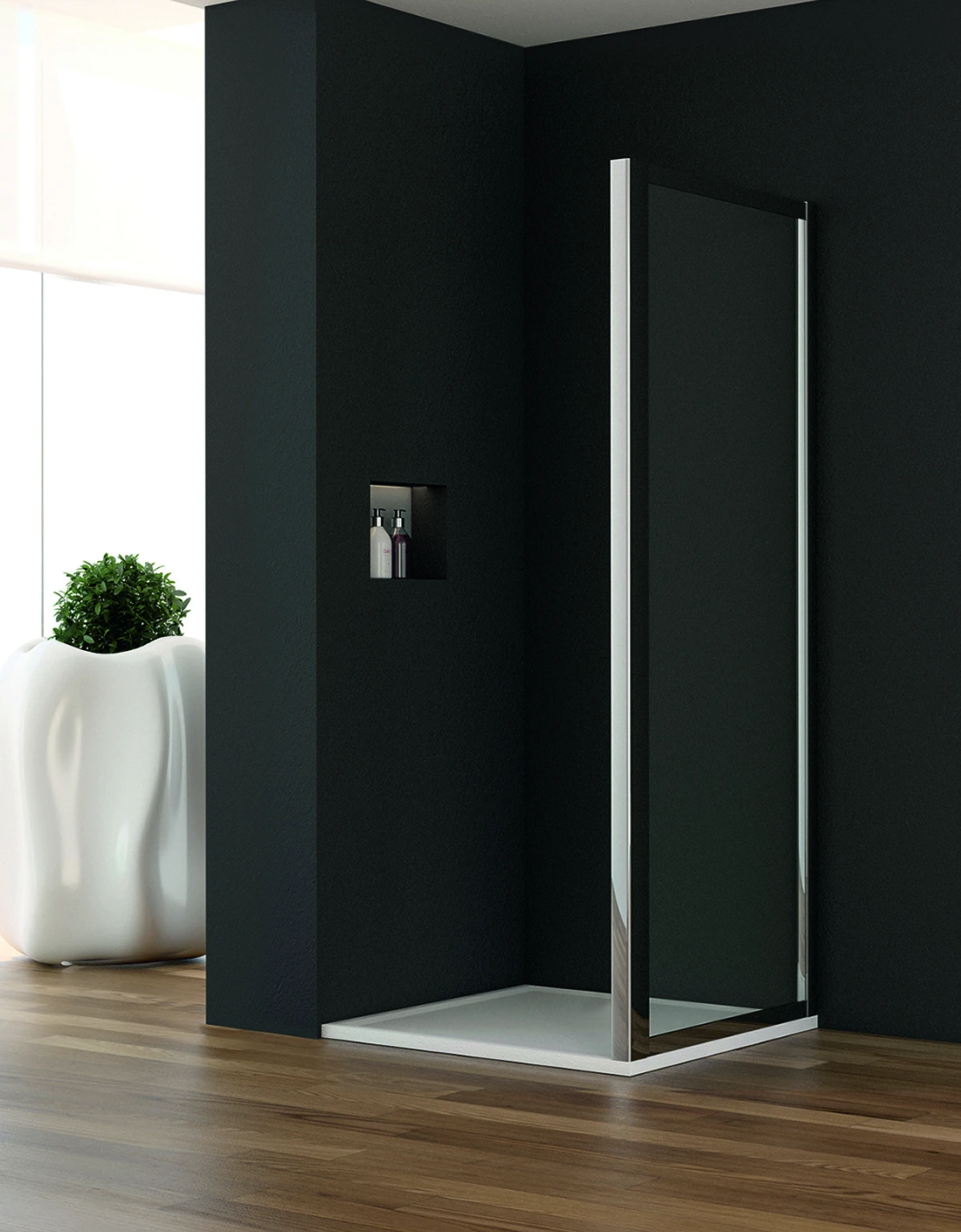 Shower enclosure Tana corner one fixed side panel (FAX) — SOPAL