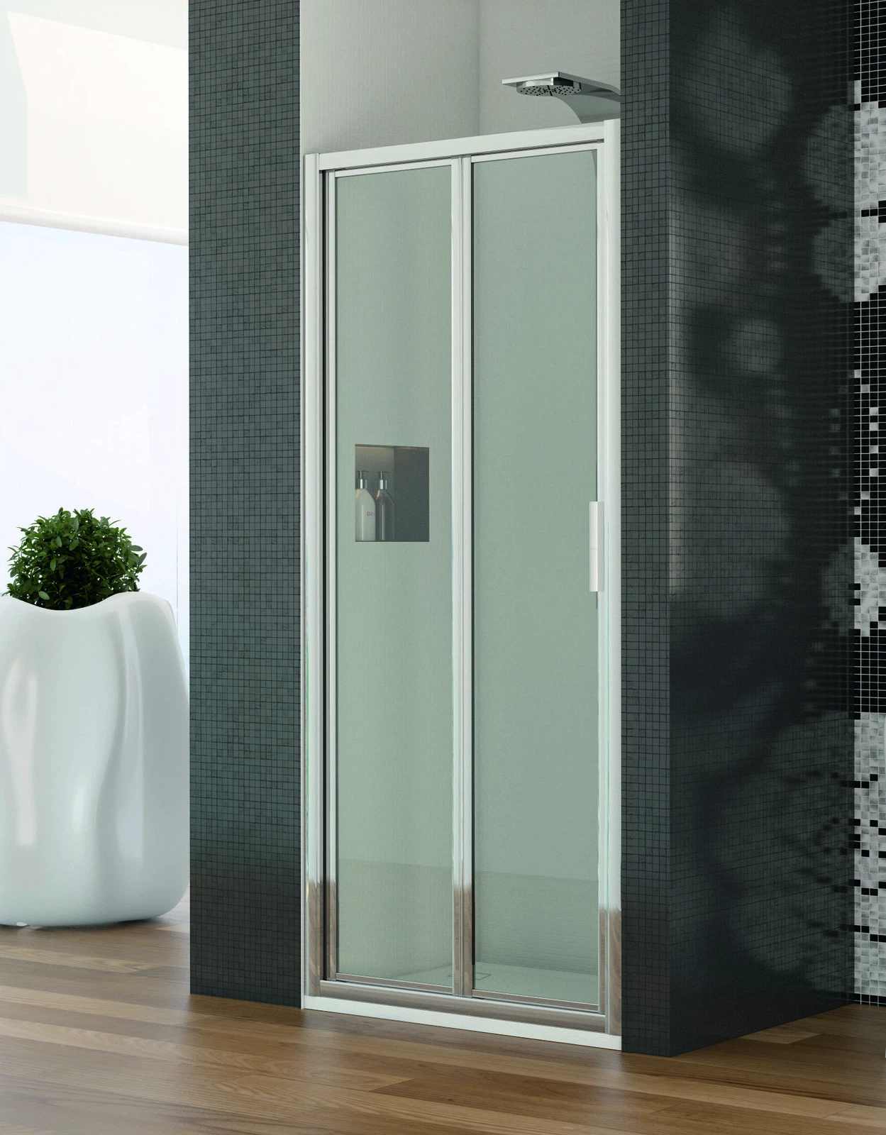 Shower enclosure Riviera recess one folding door — SOPAL
