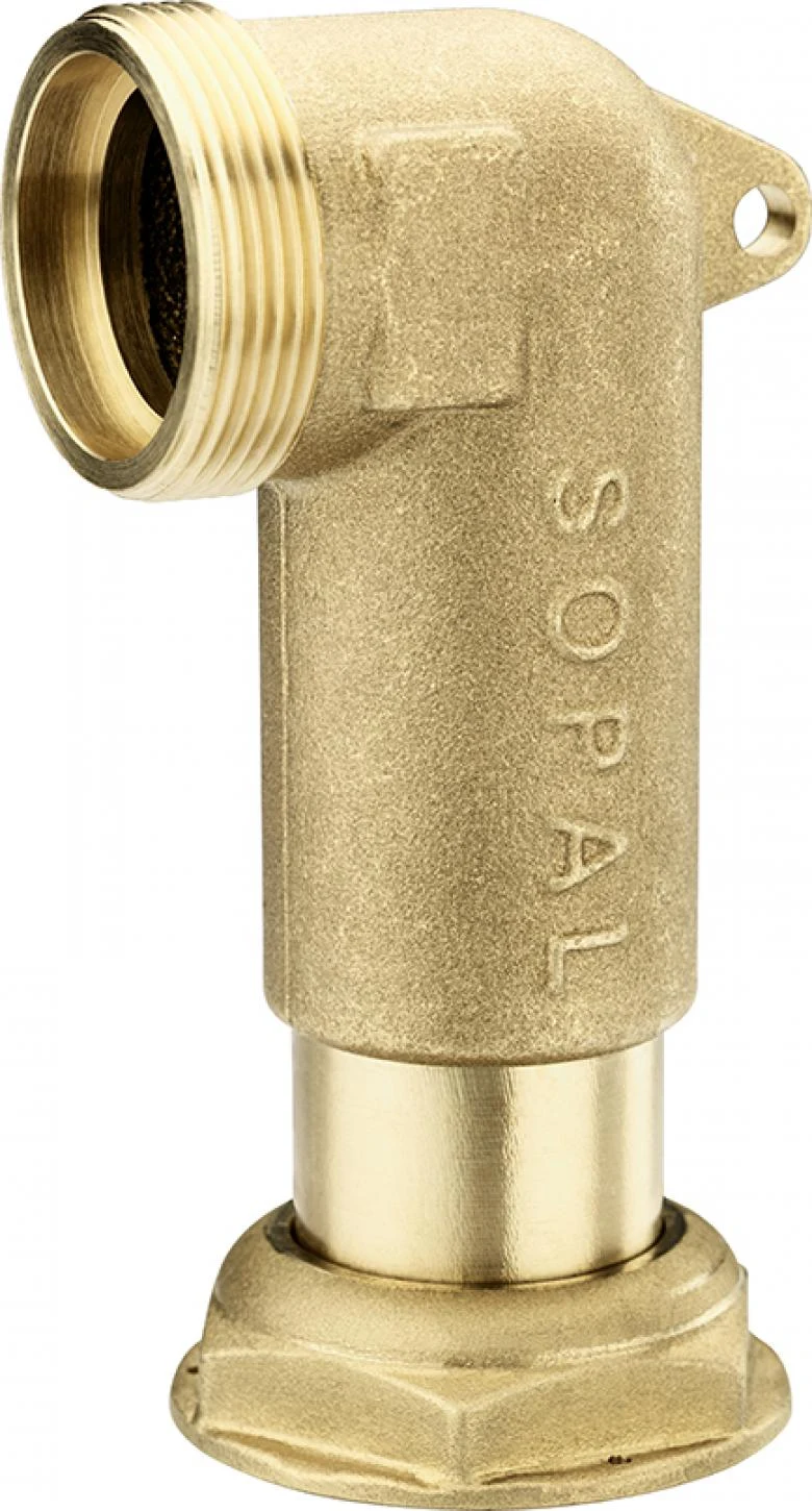 SOPAL — Long two-piece male-female JPC gas elbow with fixing bracket — 13MFA01