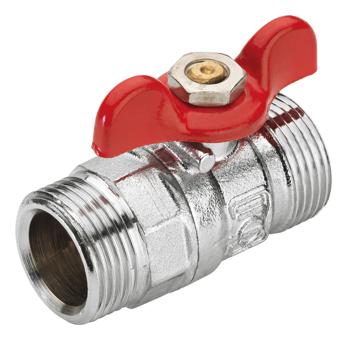 SOPAL — Male-male ball valve with butterfly handle — 01CTA03