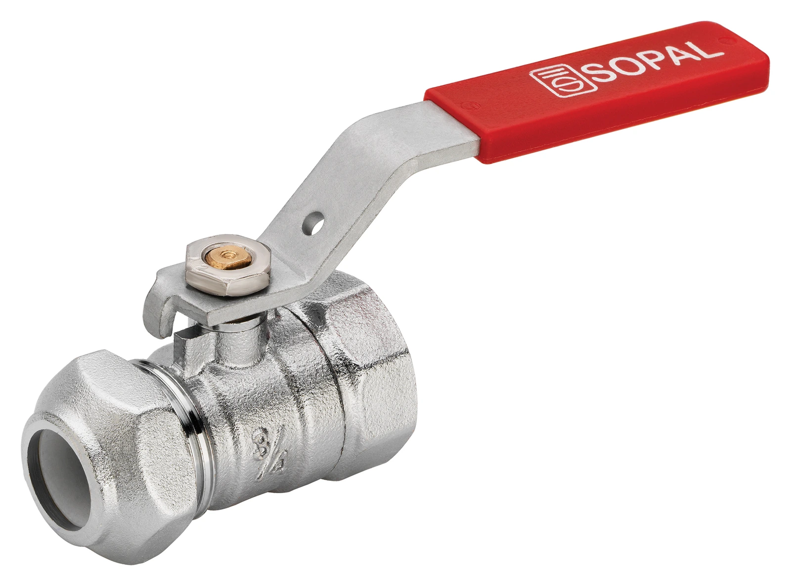 SOPAL — Male-female ball valve with lever + PTFE olive — 0139A03