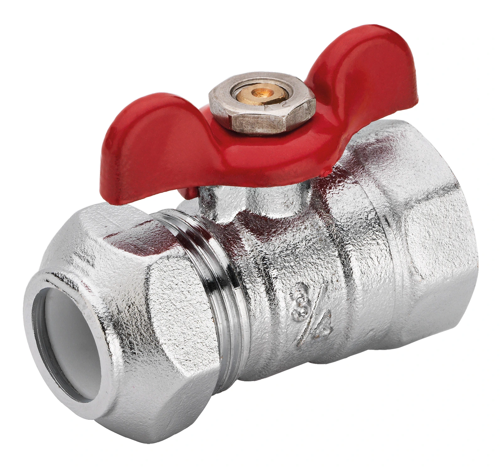 SOPAL — Male-female ball valve with butterfly handle + PTFE olive — 01C2A03