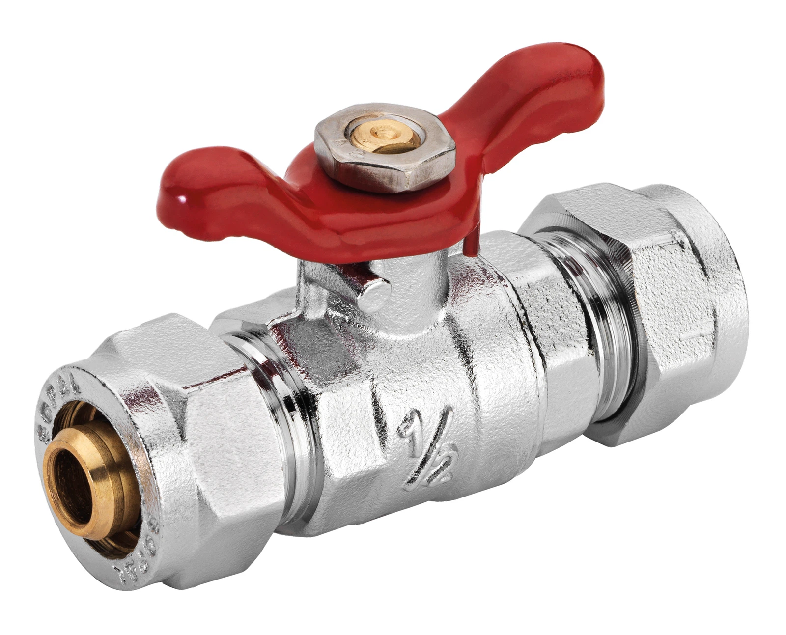 SOPAL — Male-male ball valve with butterfly handle for multilayer pipe — 01BZA03