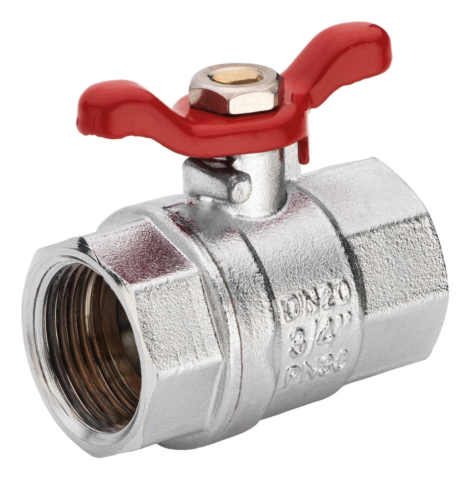 SOPAL — Female-female ball valve full bore with butterfly handle — 0199A03