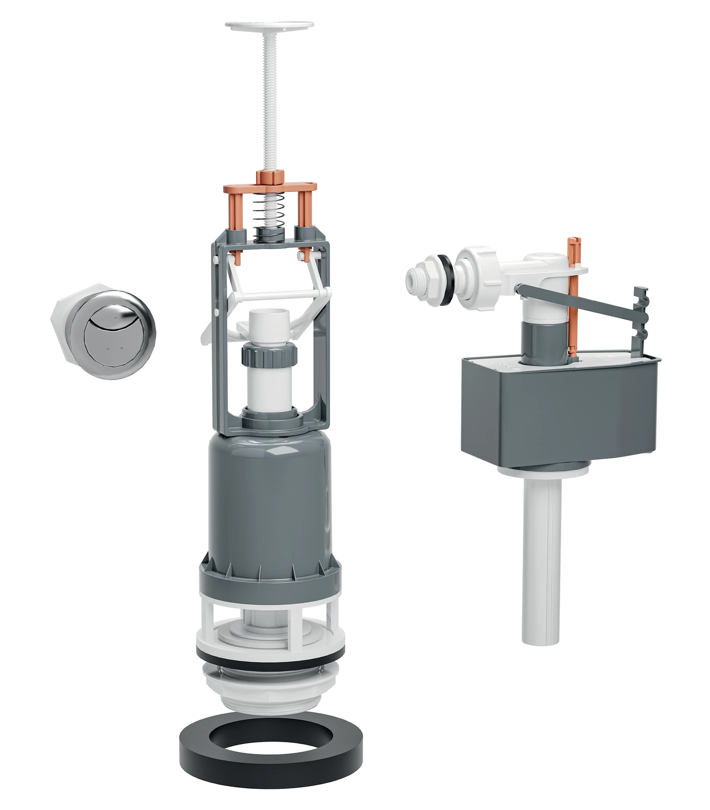 SOPAL — Push-button flush mechanism set with sliding fill valve — 61AHA00