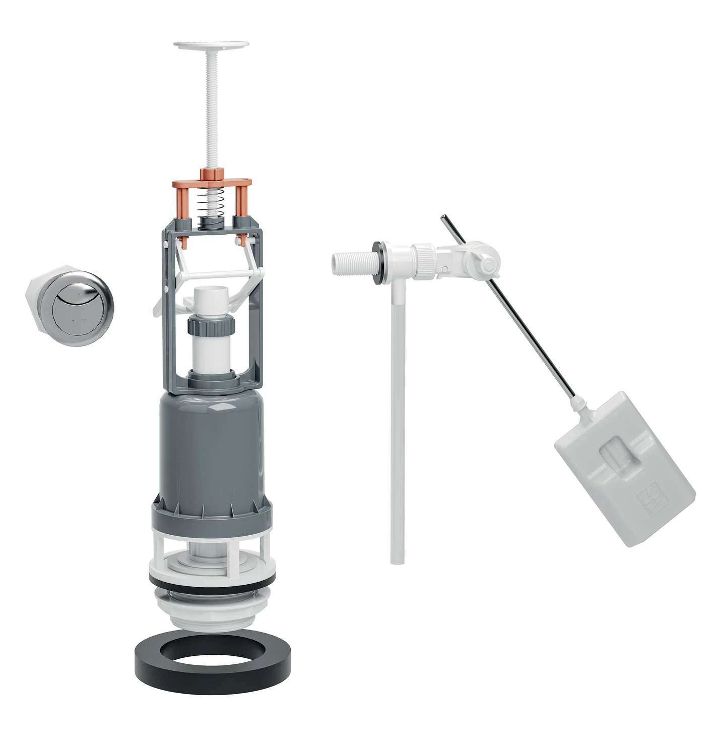 SOPAL — Push-button flush mechanism set with classic fill valve — 61ANA00