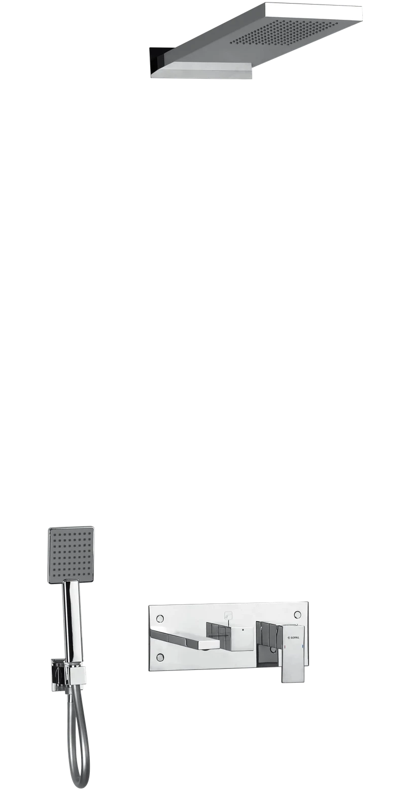 Bath and shower mixer concealed 3 outlets with wall shower head El Jem — SOPAL 06FCA04