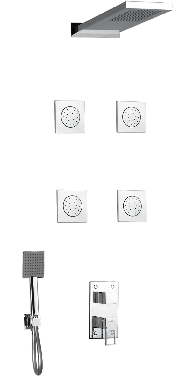 Shower mixer concealed hydromassage with wall shower head Zaghouan — SOPAL 06FPA04