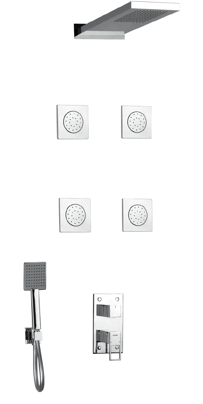 Shower mixer concealed hydromassage with wall shower head Zaghouan — SOPAL 06FPA04
