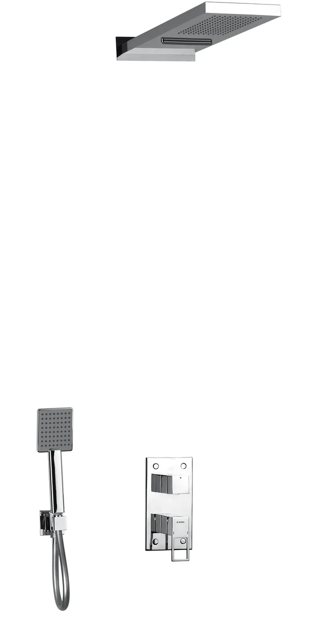 Mitigeur de douche encastré avec pommeau de douche mural double jet Zaghouan — SOPAL 06FQA04