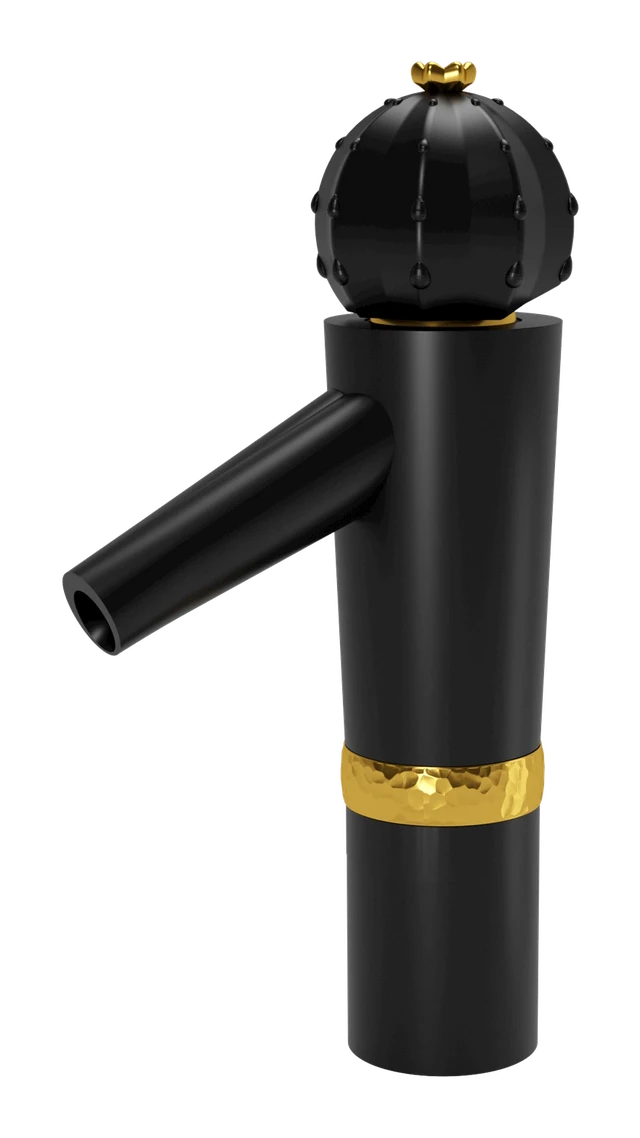 Extended basin mixer matt black / gold Cactus — SOPAL 06HGAAF