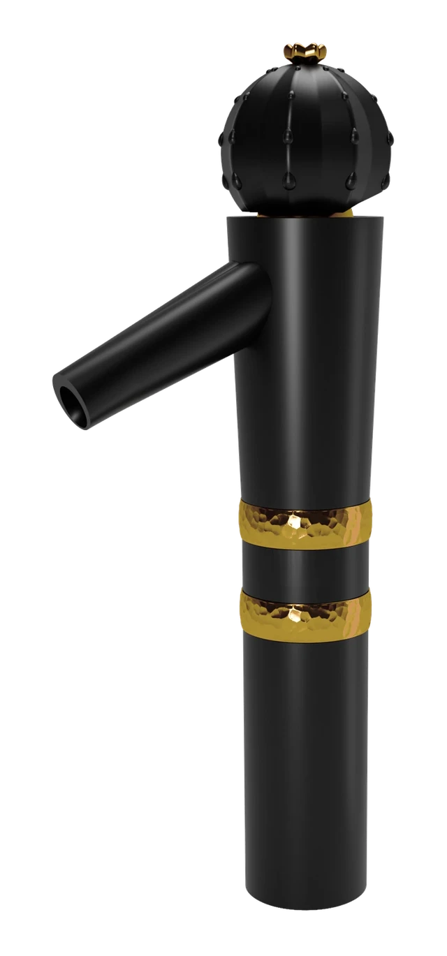 Tall vessel basin mixer matt black / gold Cactus — SOPAL 06H7AAF
