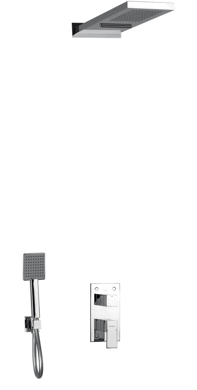 Shower mixer concealed with dual-jet wall shower head — SOPAL 06F7A04