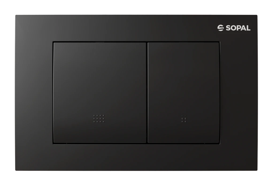 SOPAL — Flush plate with rectangular buttons matt black — 61CKA91