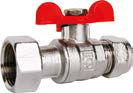 SOPAL — Ball valve male swivel nut with butterfly handle + PTFE olive — 0186A03